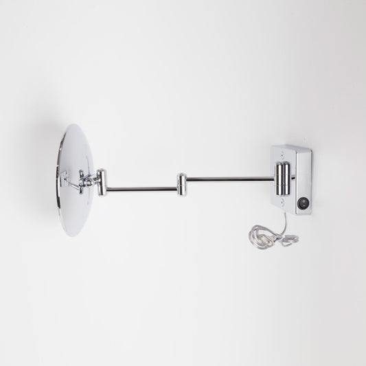 Koh-i-noor Discolo specchio ingranditore x3 led a parete 23 cm con spina e due braccia cromo