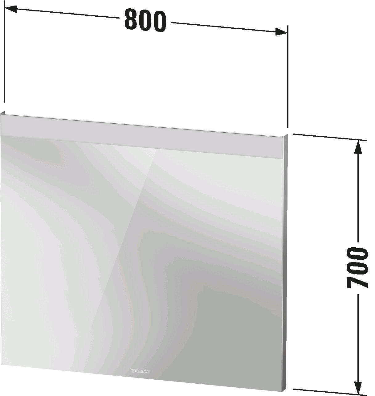 Duravit specchio 70x80 led con interruttore a sensore accesa in ambiente, design e diffusione della luce