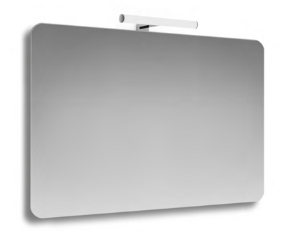 Specchio 90x60 bagno con lampada angolo stondato e Telaio eko