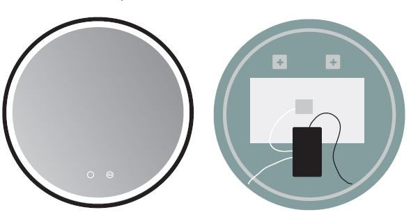 Specchio tondo 80 cm nero opaco luce calda fredda e neutra con doppio sensore antiappanamento e on off
