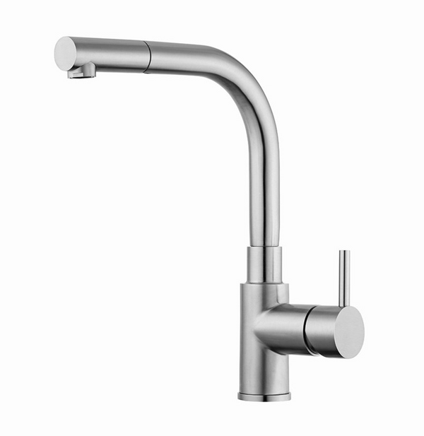 Paffoni steel Steel2185 Miscelatore lavello monocomando con doccetta estraibile in acciaio