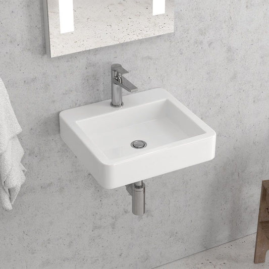 New Line B3 Lavabo lavamani 45x42 quadro Sospeso In Porcellana Bianca