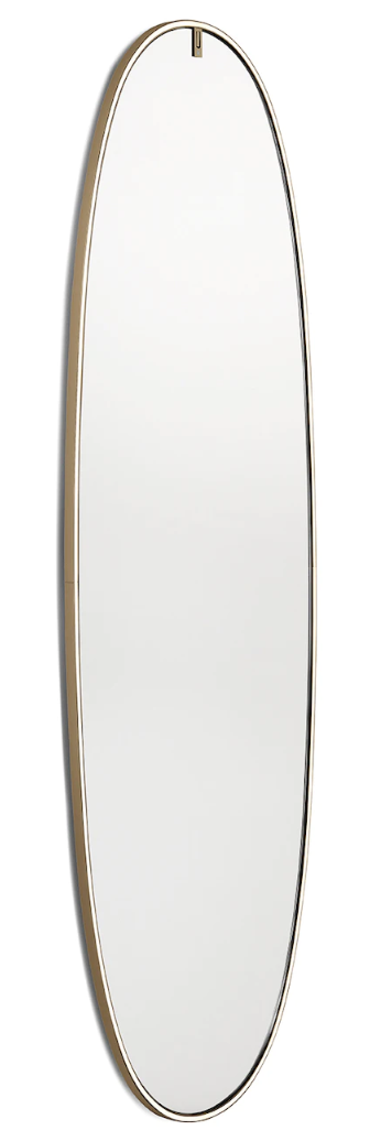 Flos La Plus Belle Specchio 78x205 cornice luminosa bronzo spenta, dettaglio del corpo lampada e dei materiali