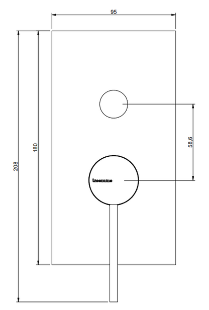 Treemme Up+ RWIT6B49CC80 Miscelatore monocomando vasca doccia senza parte incasso cromo