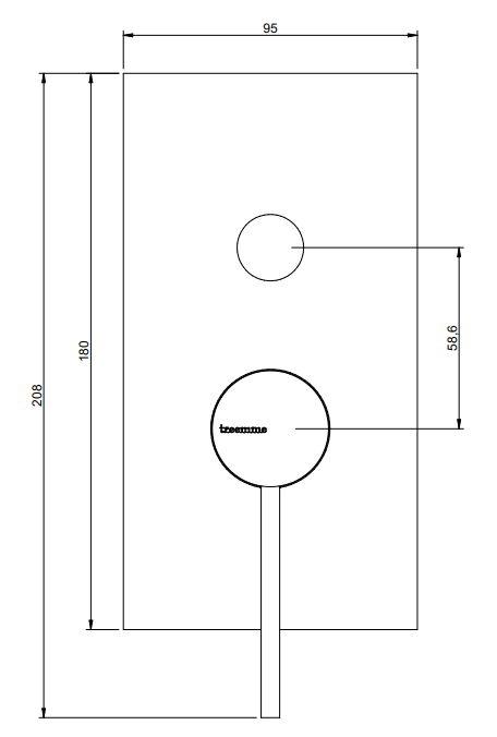 Treemme Up+ RWIT6B49CC80 Miscelatore monocomando vasca doccia senza parte incasso cromo