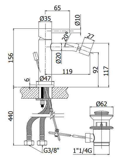 Paffoni Steel coppia Miscelatori Monocomando Lavabo E Bidet in acciaio inox