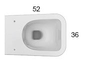 Ceramica Globo Stone coppia sanitari sospesi Chiusura visto dall'alto con scarico e interno visibili