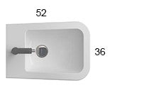 Ceramica Globo Stone coppia sanitari sospesi Chiusura ambientato su piano bagno con accessori