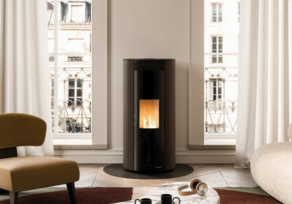 Emily 6 Palazzetti  Stufa a pellet ermetica in acciaio moka braciere autopulente Ecofire 805809401