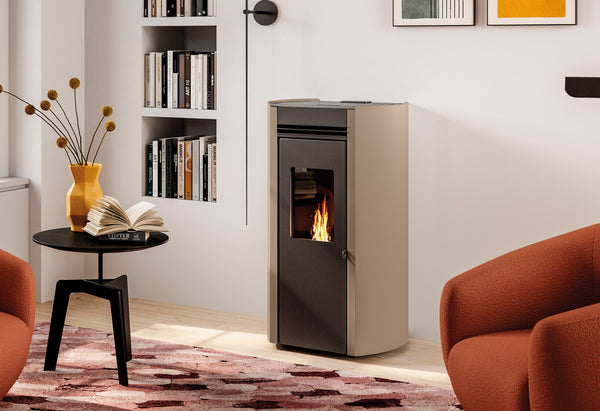Flo 6 Palazzetti Stufa a pellet ad aria in acciaio verniciato caffellatte Ecofire 805809802