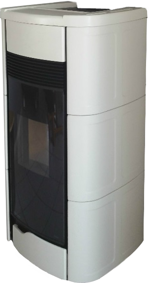 Palazzetti Anna 9 Stufa ermetica A Pellet ad aria 9kw Con, vista laterale che mostra profilo e dimensioni