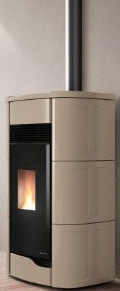 Palazzetti Anna 9 US Stufa A Pellet Ermetica ad aria con uscita fumi superiore in ceramica Caffellatte