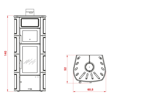 Palazzetti Elisa Stufa A Legna con Forno Con Rivestimento in ceramica Beige