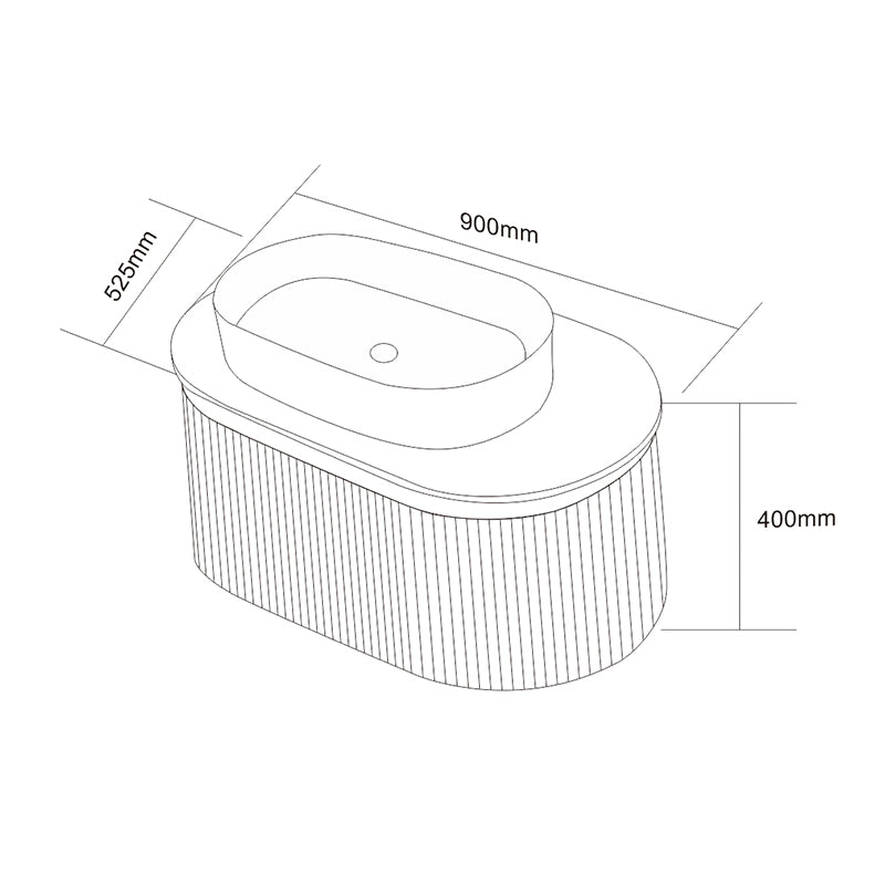 Mobile bagno 90x50 Siviglia cannettato quercia scuro lavabo con lavabo e rubinetteria, vista frontale su sfondo neutro...