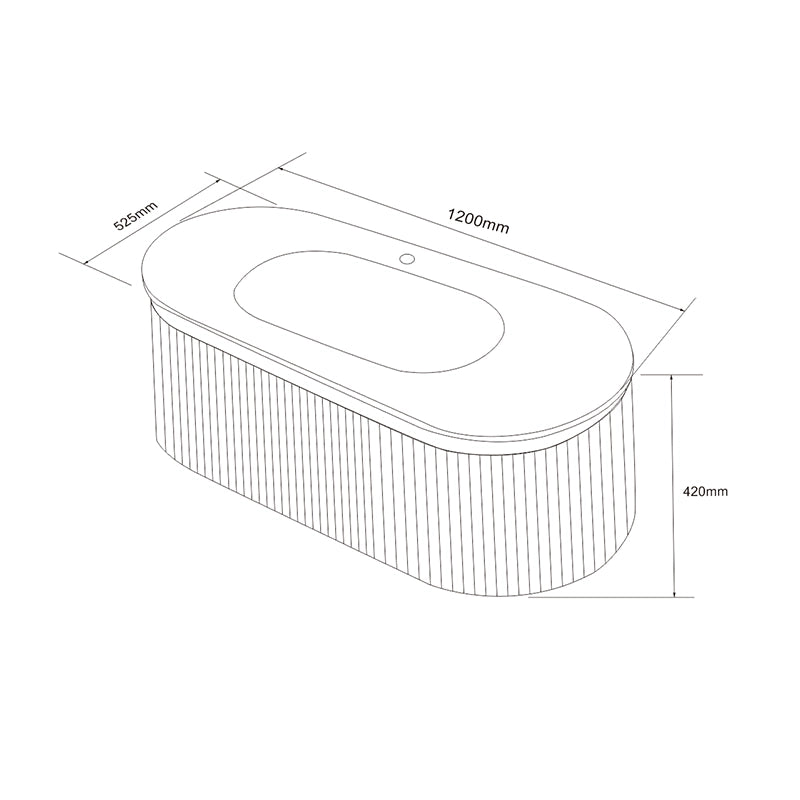 Mobile bagno 120x50 Siviglia cannettato bianco lavabo opaco con lavabo e rubinetteria, vista frontale su sfondo neutro...