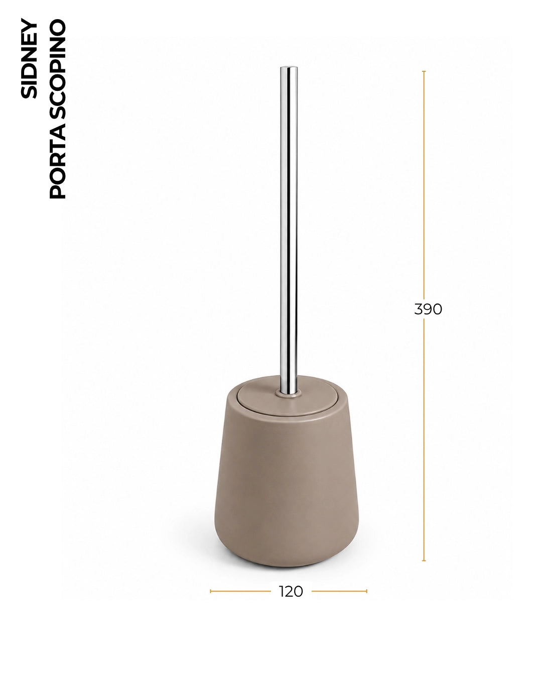 Porta scopino wc da pavimento in ceramica bianco Sidney