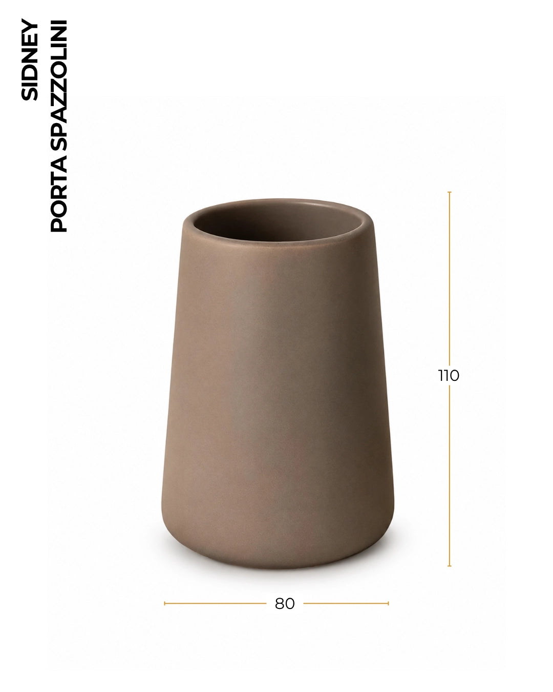 Portaspazzolino in ceramica grigio Sidney