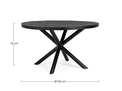 Andrea Bizzotto To Hastings tavolo 130 cm rotondo in legno nero