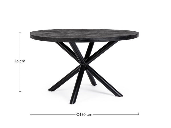 Andrea Bizzotto To Hastings tavolo 130 cm rotondo in legno nero