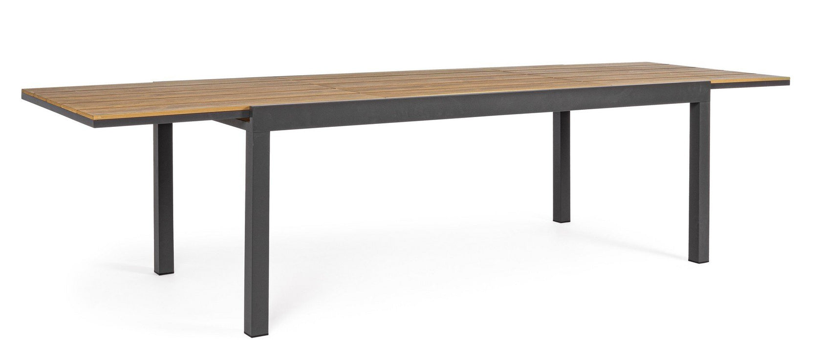 Andrea Bizzotto Elias 300x95 Tavolo allungabile antracite, dettaglio ravvicinato dei materiali