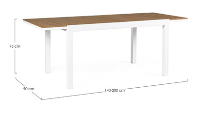 Andrea Bizzotto Elias 140x90 tavolo allungabile bianco ambientato in spazio living con arredi coordinati