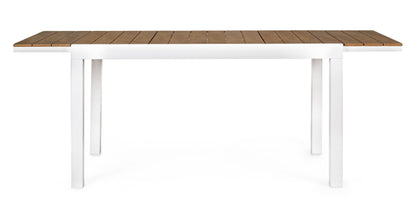 Andrea Bizzotto Elias 140x90 tavolo allungabile bianco ambientato in spazio living con arredi coordinati