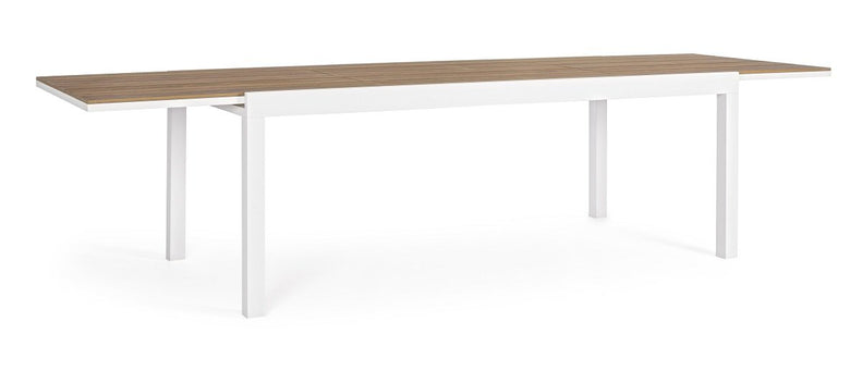 Andrea Bizzotto Elias 300x95 tavolo Allungabile da Esterno ambientato in spazio living con arredi coordinati