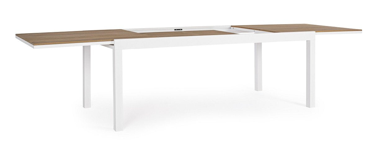 Andrea Bizzotto Elias 300x95 tavolo Allungabile da Esterno ambientato in spazio living con arredi coordinati