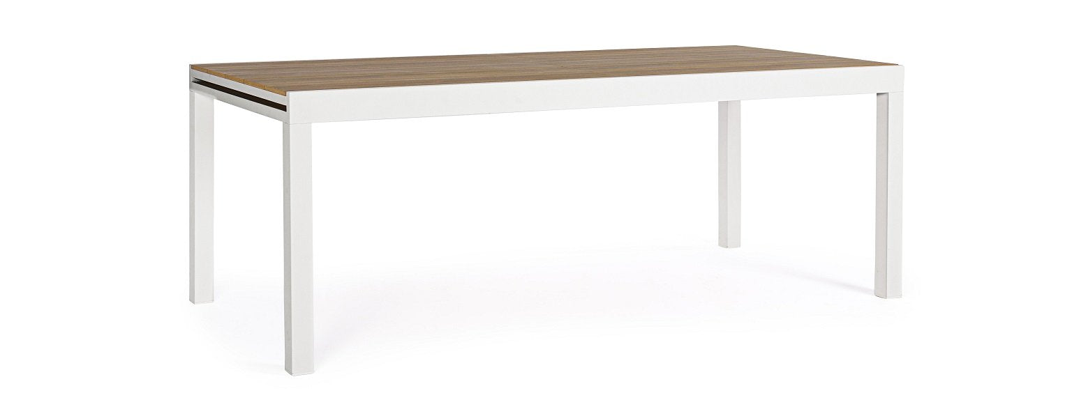 Andrea Bizzotto Elias 300x95 tavolo Allungabile da Esterno ambientato in spazio living con arredi coordinati