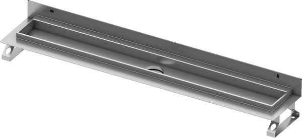 TEce TECEdrainline canalina doccia lineare con flangia Acciaio in acciaio inox e lucido visto dall'alto con superficie e...