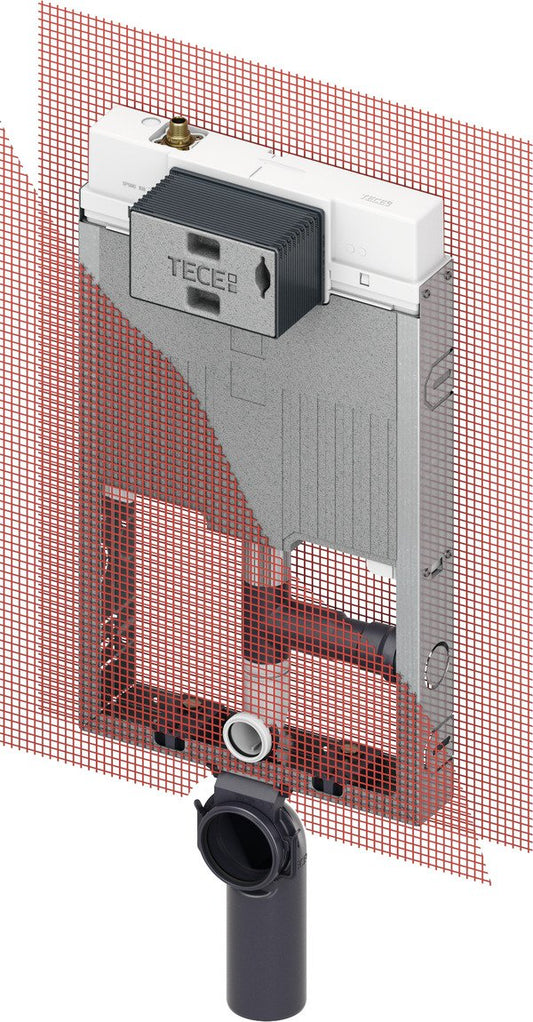 Tece TECEbox modulo con cassetta Octa II 8 cm per WC sospeso con allaccio aspirazione altezza montaggio 1075 mm