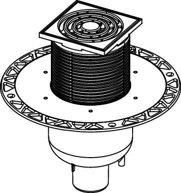 Tece TECEdrainpoint S 130 set pozzetto di scarico verticale, dettaglio ravvicinato della texture antiscivolo - Tece Italia