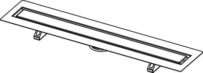 Tece TECEdrainline stone canalina doccia lineare 90 cm filo pavimento per pietra naturale con fascia sigillante Seal System e inserto piastrellabile acciaio inox lucido