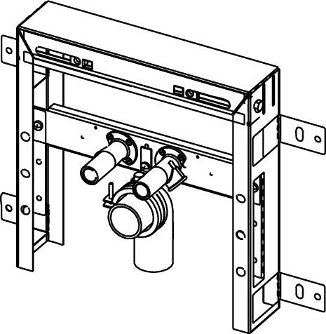 Tece TECEbox modulo lavabo profonditÃ di montaggio 8 cm in visto dall'alto con scarico e interno visibili - Tece Italia