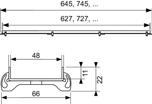 Tece TECEdrainline plate griglia lineare doccia piastrellabile 1000 mm in acciaio inox