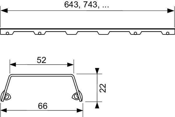Tece TECEdrainline griglia lineare design steel II da 900 ambientato in box doccia con pareti in vetro - Tece Italia