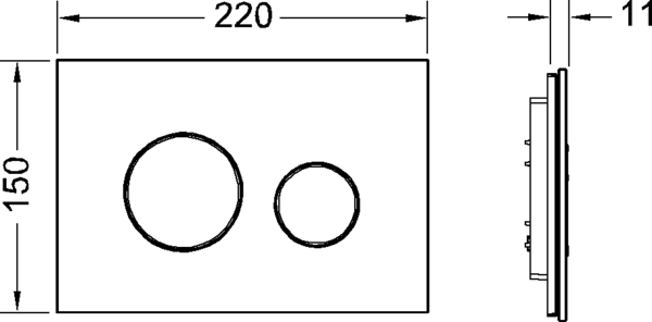 Tece teceloop 9240655 placca wc 2 pulsanti vetro nero e tasto cromato satinato