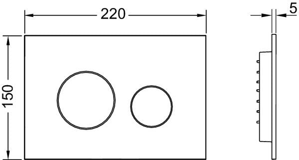 Tece TECEloop 9240925 placca di comando tecnologia a doppio scarico in plastica nero opaco