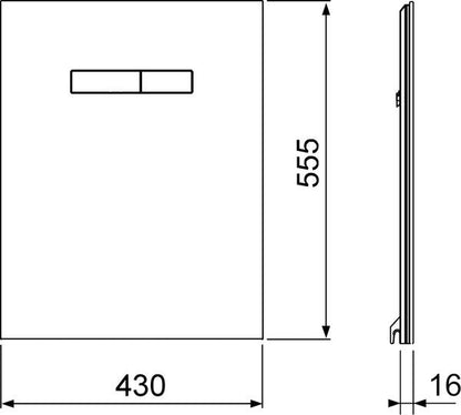 Tece TECElux 9650004 lastra in cristallo per modulo con comandi manuali in cristallo nero e tasti cromati lucidi