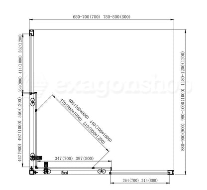 Box doccia 90x90 ante scorrevoli reversibile vetro temperato trasparente H 195 profilo cromo Marsiglia