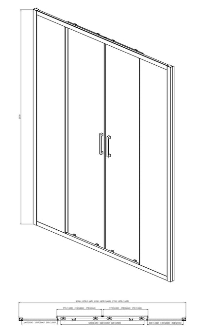 Box doccia 160 nicchia  ante scorrevoli reversibile vetro temperato trasparente H 195 profilo cromo Marsiglia