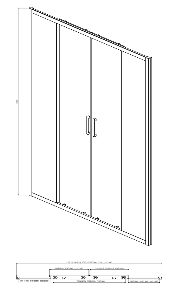 Box doccia 160 nicchia  ante scorrevoli reversibile vetro temperato trasparente H 195 profilo cromo Marsiglia