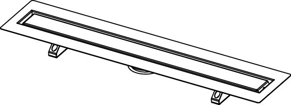 Tecedrainline Stone Canaletta doccia Lineare Stone 700 mm ambientato in box doccia con pareti in vetro - Tece Italia
