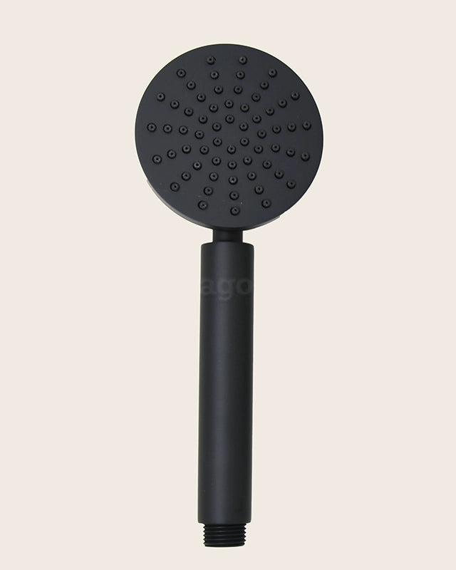 Doccetta 8 cm con presa acqua e flessibile in pvc nero opaco Smart
