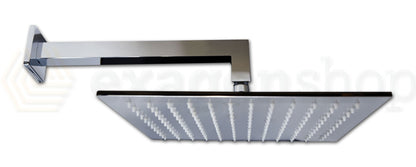 Set soffione 30x30 miscelatore doccia incasso 2 vie braccio 30 cm e doccetta cromo Smart