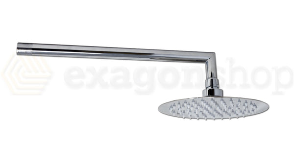Set soffione doccia 20 cm tondo slim Smart con braccio 33 cm e doccetta cromo