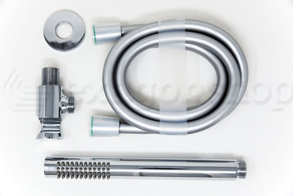 Set soffione doccia 20 cm tondo slim Smart con braccio 33 cm e doccetta cromo