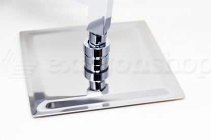 Set doccia incasso 2 vie con soffione 20x20 cm slim 2 mm quadro braccio 30 cm e doccetta in acciaio cromo Smart