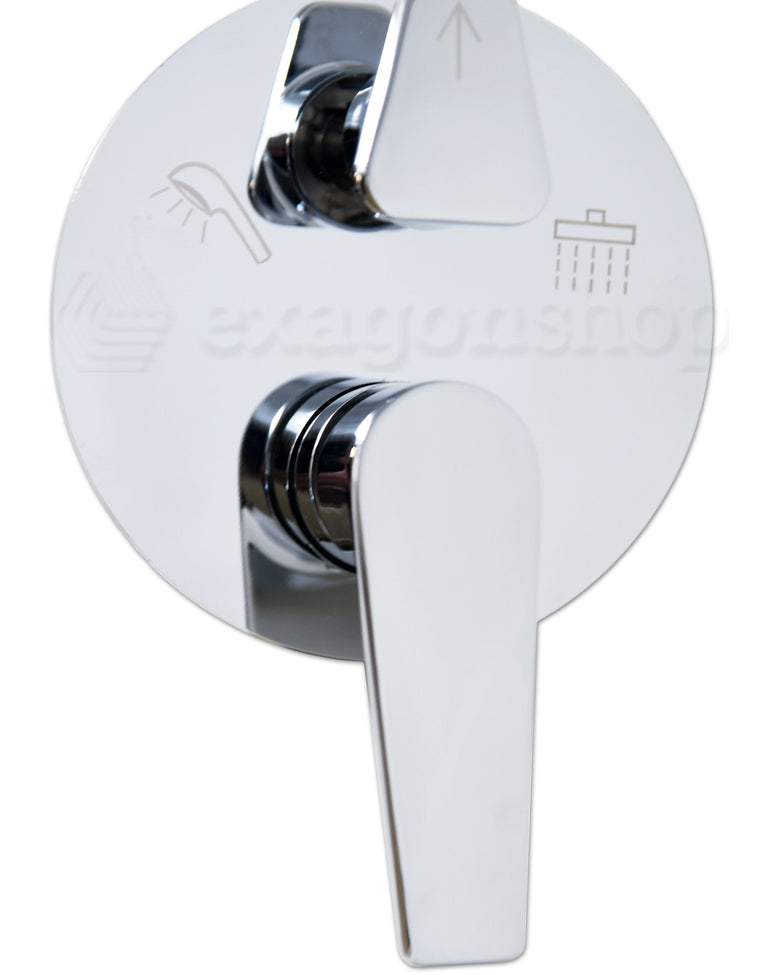 Set miscelatore doccia con soffione 20 cm slim doccetta Cromo Lucido, componenti inclusi smontati: corpo incasso, placca...