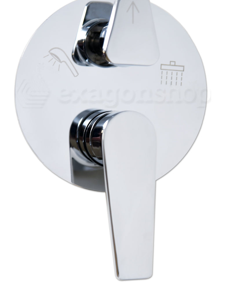 Set miscelatore doccia con soffione 30 cm slim doccetta Cromo Lucido, componenti inclusi smontati: corpo incasso, placca...